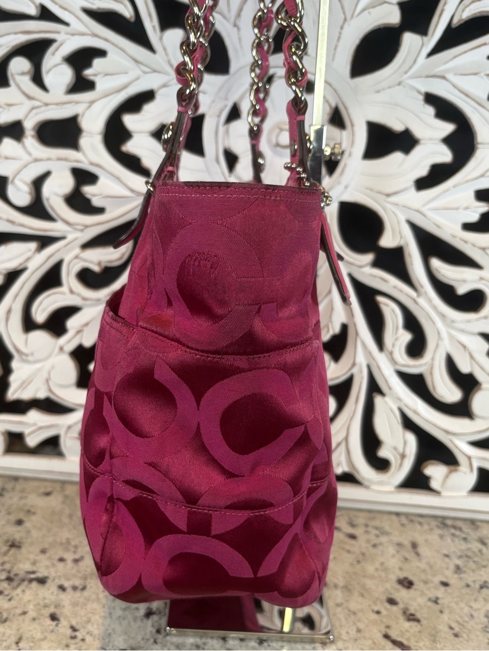 Coach Madison Tribeca Op Art Tote Style 14134 Pink - Picture 4 of 15